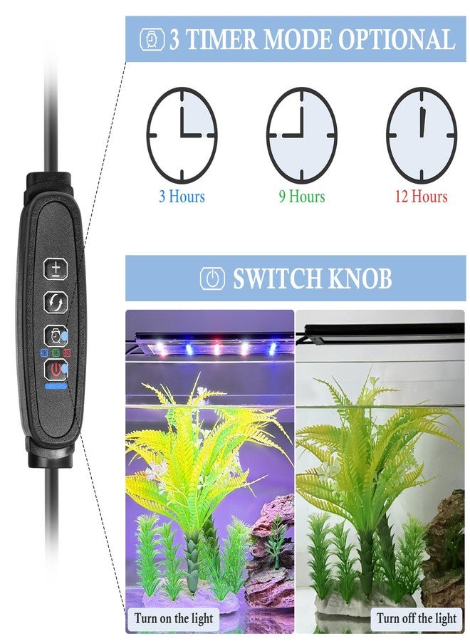 FEDOUR USB Mini Aquarium LED Light, Full Spectrum Aquarium Light with Extendable Brackets, Adjustable Aquarium Plant Light with External Controller, for Freshwater Tank (8-13in) - Image 4